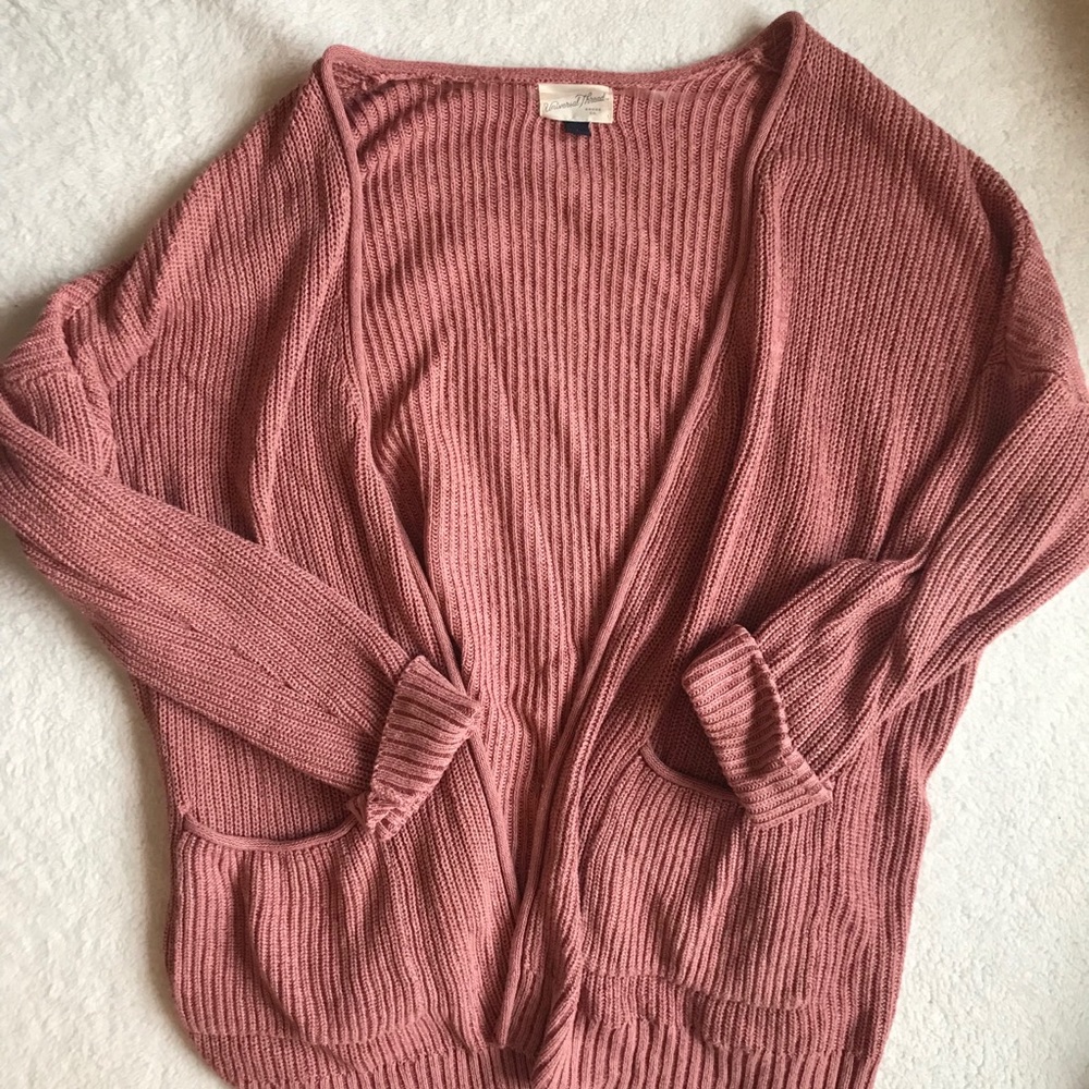 pink cardigan